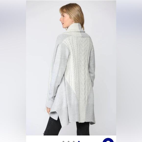 Fate Please Yourself Gray and Cream Open Shawl Chunky Cardigan, EUC, Small - Picture 2 of 16